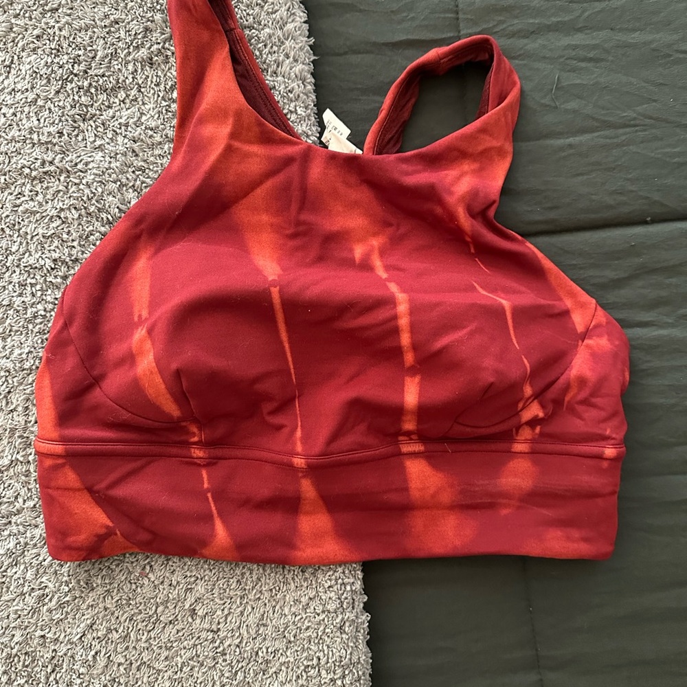 Red Tie-Dye Women's Sports Bra